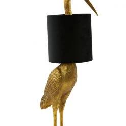 Cheap Papillon Living Store 21 Papillon Living Antique Gold Crane Table Lamp With Black Velvet Shade