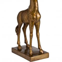 Hill Interiors Antique Gold Giraffe Lamp With Burnt Orange Velvet Shade