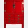 Papillon Living MoDu Red Lacquer Cabinet With Drawers Furniture