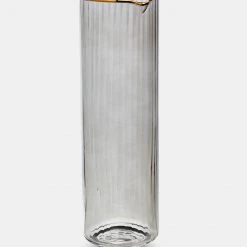 Papillon Living Grey Glass Gold Rim Jug 200215 Glassware & Barware