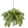 Papillon Living Wall Lights, Table Lamps & Suspension Lights Olive Green Ostrich Feather Ceiling Lamp