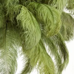 Papillon Living Wall Lights, Table Lamps & Suspension Lights Olive Green Ostrich Feather Ceiling Lamp