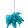 Papillon Living Wall Lights, Table Lamps & Suspension Lights Teal Blue Ostrich Feather Ceiling Lamp