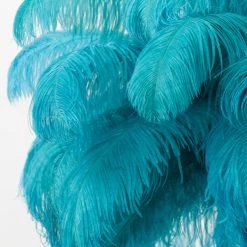 Papillon Living Wall Lights, Table Lamps & Suspension Lights Teal Blue Ostrich Feather Ceiling Lamp