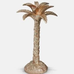 Papillon Living Gold Palm Decorative Candlestick Tealight Holders & Candle Holders