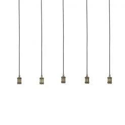 Papillon Living Hanging Metal Pendant Fitting With 5 Drops