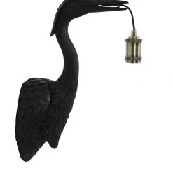 Papillon Living Crane Wall Light Matt Black Exclu Bulb Wall Lights, Table Lamps & Suspension Lights