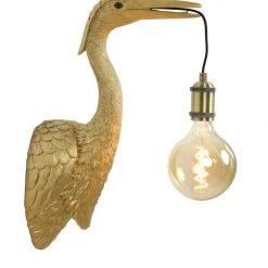 Papillon Living Crane Wall Light Gold Exclu Bulb