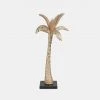 Papillon Living Palm Tree On Black Marble Base Sculpture