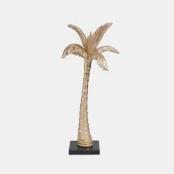 Papillon Living Palm Tree On Black Marble Base Sculpture