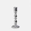 Papillon Living Silver Glass Pillar Candle Holder 210422