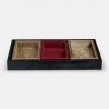 Papillon Living Velvet Black Gold & Red Storage Trays