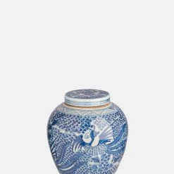Papillon Living Blue & White Porcelain Jar No 4