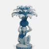 Papillon Living Tealight Holders & Candle Holders White & Blue Decorative Monkey Candlestick