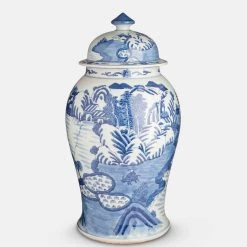 Papillon Living Blue & White Porcelain Jar No 2
