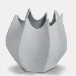 Papillon Living Vases & Pots White Ceramic Decorative Bowl