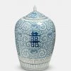 Papillon Living Blue & White Porcelain Jar No 3