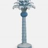 Papillon Living Tealight Holders & Candle Holders White & Blue Decorative Palm Tree Candlestick 47cm
