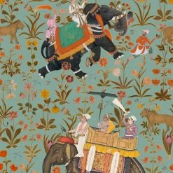 Papillon Living HINDUSTAN Aquamarine Wallpaper