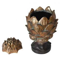 Papillon Living Aged Gold Artichoke Jar Eclectic Mix