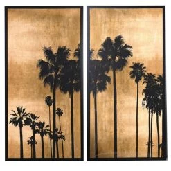 Papillon Living Wall Decoration Boulevard Palms Set Of Two Prints