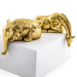 Papillon Living Gold Set Of Giraffe And Elephant Figures Eclectic Mix