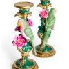 Papillon Living Tealight Holders & Candle Holders Pair Of Ornate Parrot Candle Holders Crt68
