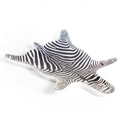 Papillon Living Ceramic Zebra Hide Pattern Trinket Plate
