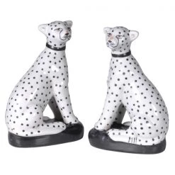 Papillon Living Set Of 2 Sitting Leopards