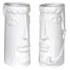 Papillon Living Vases & Pots Pair White Ceramic Face Vase DBE001