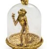M&R Eclectic Mix Gold Hungry Monkey In Glass Dome