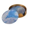 Papillon Living Set 4 Marble Coasters Blue
