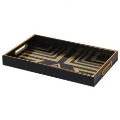 Cheap Papillon Living Store 15 Coach House Trays Art Deco Black/Gold Tray