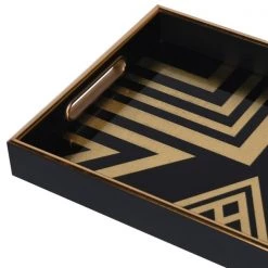 Coach House Trays Art Deco Black/Gold Tray