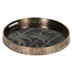 Papillon Living Palm Tree Round Tray Trays