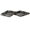 Papillon Living Set Of 2 Marble Effect Square Trays