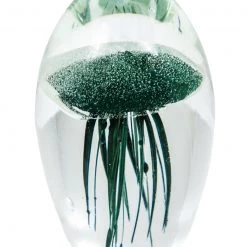 Papillon Living Eclectic Mix Jellyfish Fern Green Glass Paperweight