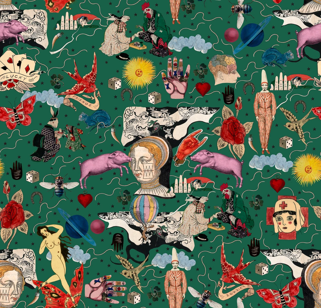 Papillon Living ILLUSIONARY DAYTIME Green Wallpaper 1 Papillon Living ILLUSIONARY DAYTIME Green Wallpaper