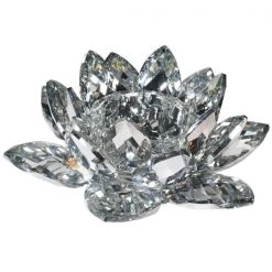 Papillon Living Tealight Holders & Candle Holders Crystal Lotus Candle Holder
