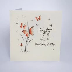 Papillon Living Eighty With Love Greeting Cards & Papillon Gift Cards