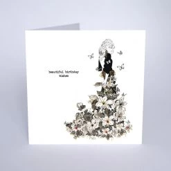 Papillon Living Birthday Wishes Flower Dress Greeting Cards & Papillon Gift Cards