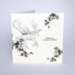Papillon Living Greeting Cards & Papillon Gift Cards Flying Unicorn Birthday