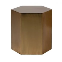 Papillon Living Furniture Small Hexagonal Gold Side Table