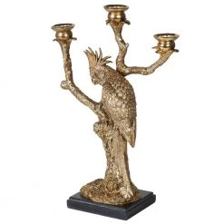 Papillon Living Gold Parrot Candleabra