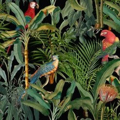 Papillon Living PARROTS OF BRASIL Anthracite Wallpaper