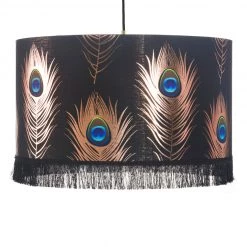 Papillon Living Lampshades Peacock Feathers Pendant 55cm X 30cm