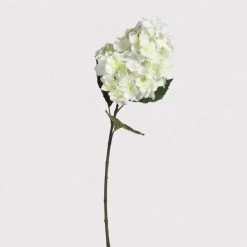 Papillon Living Faux Flowers White Paniculata Grandiflora Hydrangea Spray With Leaves