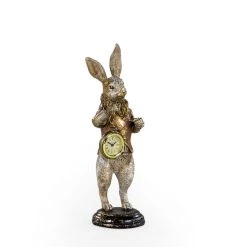 Papillon Living Eclectic Mix White Rabbit Clock Figure- GOLD
