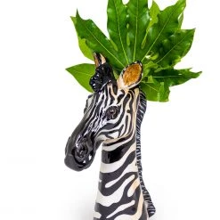 Papillon Living Ceramic Zebra Head Vase Vases & Pots