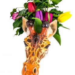 Papillon Living Ceramic Giraffe Head Wall Vase